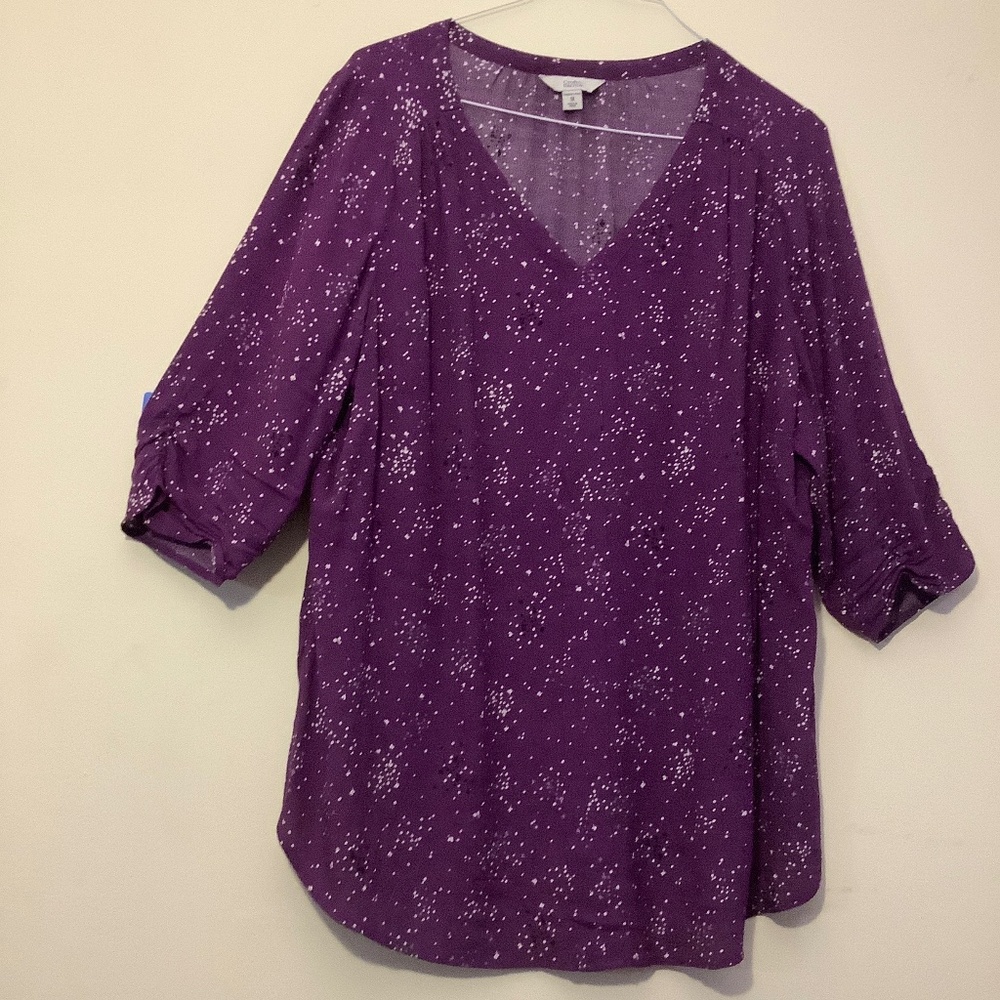 Croft & Barrow purple easy-fit V-neck top, size 1X